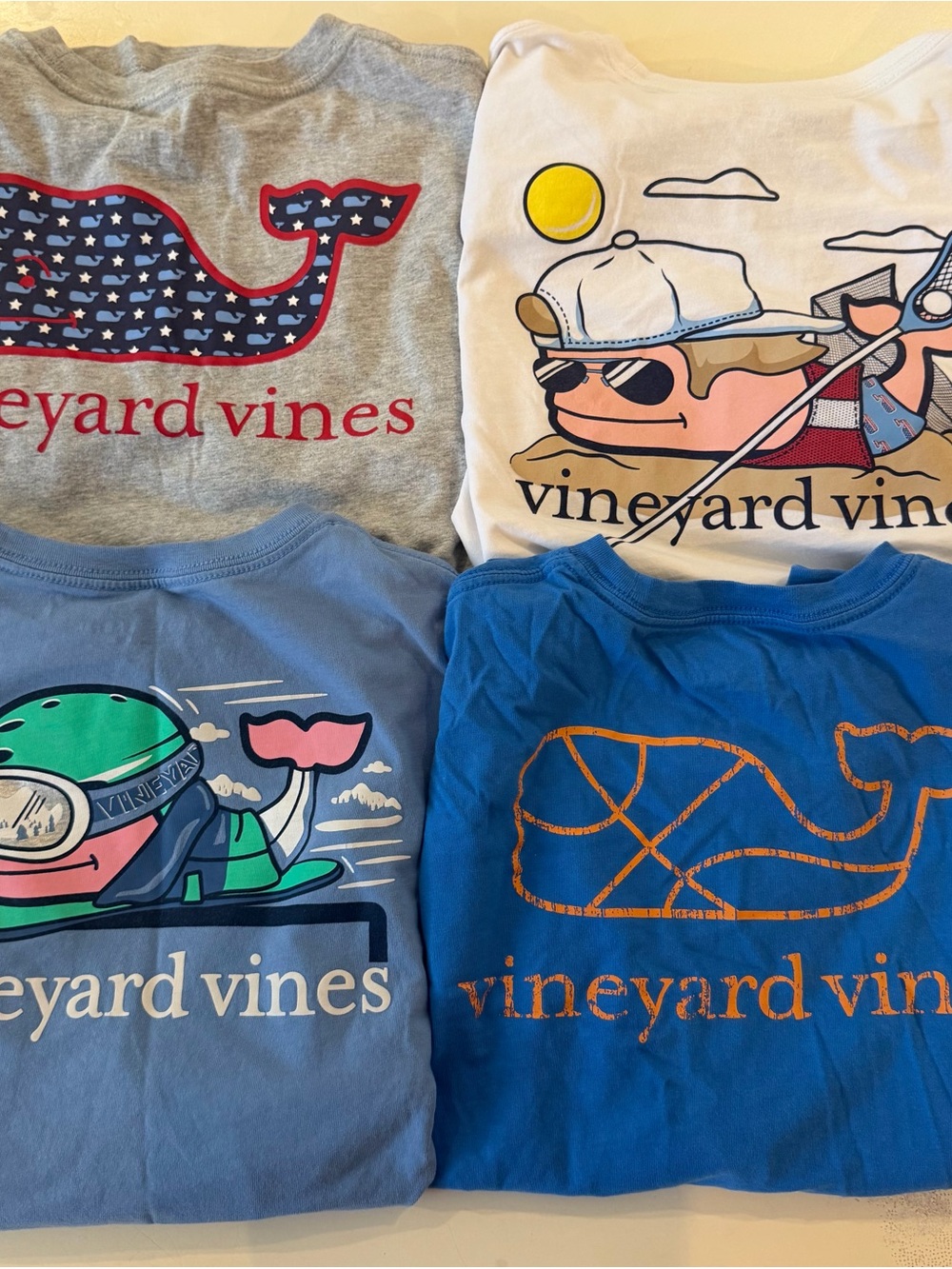 Vineyard Vines Boys tee shirts lot 12-14 Winter Basketball Short and Long Sleeve